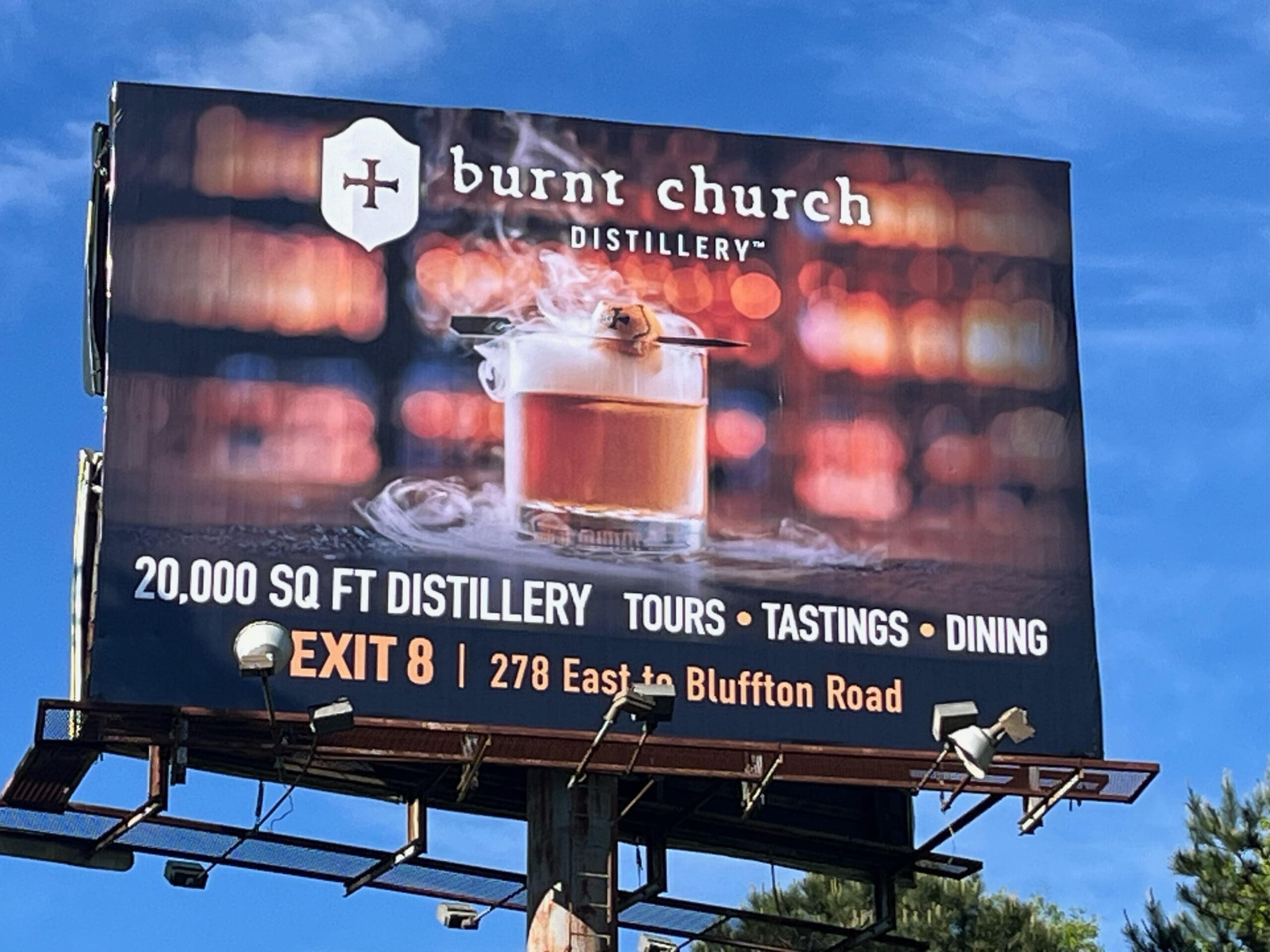 burnt church billboard